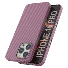 Load image into Gallery viewer, Funda Punkcase de fibra de carbono para iPhone 16 Pro [Serie AramidShield], ultradelgada y ligera, de Kevlar [rosa]
