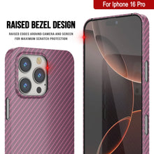 Load image into Gallery viewer, Funda Punkcase de fibra de carbono para iPhone 16 Pro [Serie AramidShield], ultradelgada y ligera, de Kevlar [rosa]
