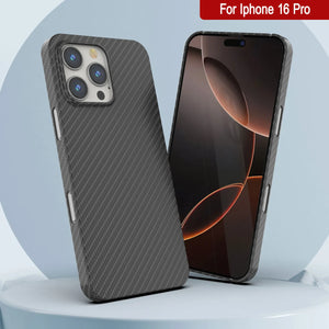 Funda Punkcase de fibra de carbono para iPhone 16 Pro [Serie AramidShield], ultradelgada y ligera, de Kevlar [negra]