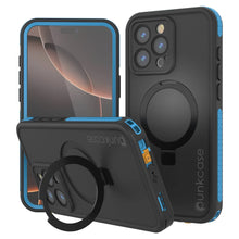 Cargar imagen en el visor de la galería, Funda impermeable para iPhone 16 Pro Max [Serie Kickstud 2.0] Cubierta protectora IP68 con protector de pantalla y soporte [Azul]
