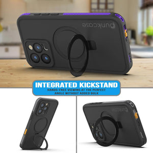 Funda impermeable para iPhone 16 Pro Max [Serie Kickstud 2.0] Cubierta protectora IP68 con protector de pantalla y soporte [púrpura]