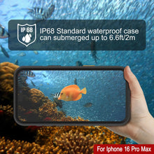 Load image into Gallery viewer, Funda impermeable para iPhone 16 Pro Max [Serie Kickstud 2.0] Cubierta protectora IP68 con protector de pantalla y soporte [Negro]

