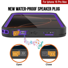 Cargar imagen en el visor de la galería, Funda impermeable para iPhone 16 Pro Max [Serie Kickstud 2.0] Cubierta protectora IP68 con protector de pantalla y soporte [púrpura]

