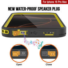 Load image into Gallery viewer, Funda impermeable para iPhone 16 Pro Max [Serie Kickstud 2.0] Cubierta protectora IP68 con protector de pantalla y soporte (amarillo)
