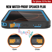 Cargar imagen en el visor de la galería, Funda impermeable para iPhone 16 Pro Max [Serie Kickstud 2.0] Cubierta protectora IP68 con protector de pantalla y soporte [Azul]
