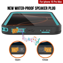Load image into Gallery viewer, Funda impermeable para iPhone 16 Pro Max [Serie Kickstud 2.0] Cubierta protectora IP68 con protector de pantalla y soporte [Verde azulado]

