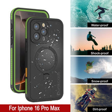 Load image into Gallery viewer, Funda impermeable para iPhone 16 Pro Max [Serie Kickstud 2.0] Cubierta protectora IP68 con protector de pantalla y soporte [Verde]
