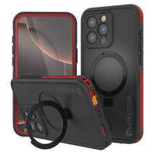 Load image into Gallery viewer, Funda impermeable para iPhone 16 Pro [Serie Kickstud 2.0] Cubierta protectora IP68 con protector de pantalla y soporte [Rojo]
