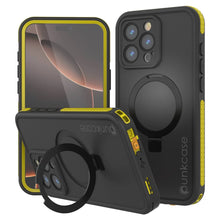 Cargar imagen en el visor de la galería, Funda impermeable para iPhone 16 Pro [Serie Kickstud 2.0] Cubierta protectora IP68 con protector de pantalla y soporte (amarillo)
