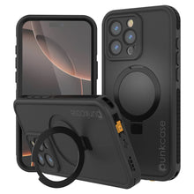 Load image into Gallery viewer, Funda impermeable para iPhone 16 Pro [Serie Kickstud 2.0] Cubierta protectora IP68 con protector de pantalla y soporte [Negro]
