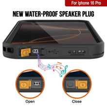 Load image into Gallery viewer, Funda impermeable para iPhone 16 Pro [Serie Kickstud 2.0] Cubierta protectora IP68 con protector de pantalla y soporte [Negro]
