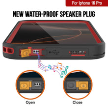 Load image into Gallery viewer, Funda impermeable para iPhone 16 Pro [Serie Kickstud 2.0] Cubierta protectora IP68 con protector de pantalla y soporte [Rojo]
