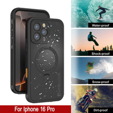 Load image into Gallery viewer, Funda impermeable para iPhone 16 Pro [Serie Kickstud 2.0] Cubierta protectora IP68 con protector de pantalla y soporte [Negro]

