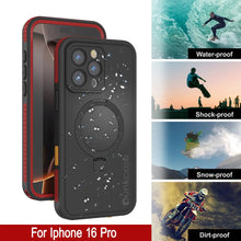 Load image into Gallery viewer, Funda impermeable para iPhone 16 Pro [Serie Kickstud 2.0] Cubierta protectora IP68 con protector de pantalla y soporte [Rojo]
