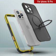 Cargar imagen en el visor de la galería, Funda impermeable para iPhone 16 Pro [Serie Kickstud 2.0] Cubierta protectora IP68 con protector de pantalla y soporte (amarillo)
