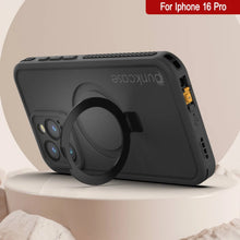 Load image into Gallery viewer, Funda impermeable para iPhone 16 Pro [Serie Kickstud 2.0] Cubierta protectora IP68 con protector de pantalla y soporte [Negro]
