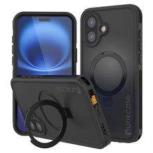 Load image into Gallery viewer, Funda impermeable para iPhone 16 [Serie Kickstud 2.0] Cubierta protectora IP68 con protector de pantalla y soporte [Negro]
