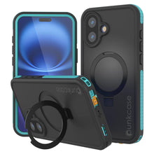 Load image into Gallery viewer, Funda impermeable para iPhone 16 [Serie Kickstud 2.0] Cubierta protectora IP68 con protector de pantalla y soporte [Verde azulado]
