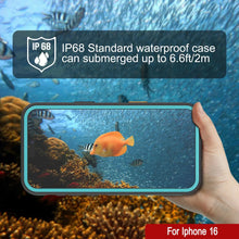 Load image into Gallery viewer, Funda impermeable para iPhone 16 [Serie Kickstud 2.0] Cubierta protectora IP68 con protector de pantalla y soporte [Verde azulado]
