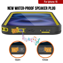 Load image into Gallery viewer, Funda impermeable para iPhone 16 [Serie Kickstud 2.0] Cubierta protectora IP68 con protector de pantalla y soporte (amarillo)
