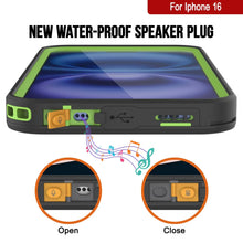 Load image into Gallery viewer, Funda impermeable para iPhone 16 [Serie Kickstud 2.0] Cubierta protectora IP68 con protector de pantalla y soporte [Verde]
