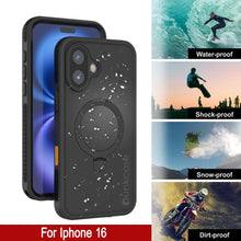 Load image into Gallery viewer, Funda impermeable para iPhone 16 [Serie Kickstud 2.0] Cubierta protectora IP68 con protector de pantalla y soporte [Negro]
