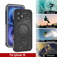 Load image into Gallery viewer, Funda impermeable para iPhone 16 [Serie Kickstud 2.0] Cubierta protectora IP68 con protector de pantalla y soporte [Blanco]
