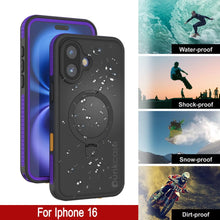 Load image into Gallery viewer, Funda impermeable para iPhone 16 [Serie Kickstud 2.0] Cubierta protectora IP68 con protector de pantalla y soporte [púrpura]
