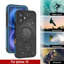 Load image into Gallery viewer, Funda impermeable para iPhone 16 [Serie Kickstud 2.0] Cubierta protectora IP68 con protector de pantalla y soporte [Azul]

