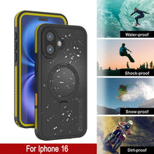Load image into Gallery viewer, Funda impermeable para iPhone 16 [Serie Kickstud 2.0] Cubierta protectora IP68 con protector de pantalla y soporte (amarillo)
