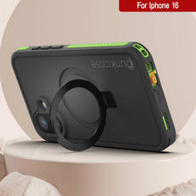 Load image into Gallery viewer, Funda impermeable para iPhone 16 [Serie Kickstud 2.0] Cubierta protectora IP68 con protector de pantalla y soporte [Verde]
