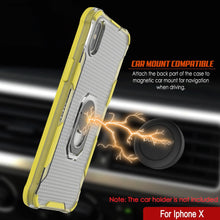 Load image into Gallery viewer, PunkCase para iPhone X Funda [Serie Magnetix 2.0] Cubierta transparente de TPU protectora con soporte [Amarillo]
