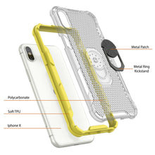 Load image into Gallery viewer, PunkCase para iPhone X Funda [Serie Magnetix 2.0] Cubierta transparente de TPU protectora con soporte [Amarillo]
