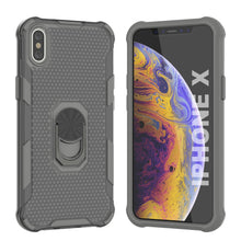 Load image into Gallery viewer, PunkCase para iPhone X [Serie Magnetix 2.0] Funda transparente de TPU protectora con soporte [Gris].
