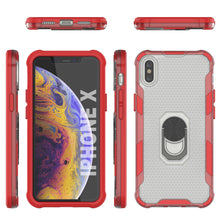 Load image into Gallery viewer, Funda PunkCase para iPhone X [Serie Magnetix 2.0] Cubierta de TPU Transparente Protectora con Soporte [Rojo]
