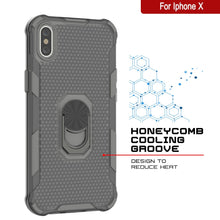 Load image into Gallery viewer, PunkCase para iPhone X [Serie Magnetix 2.0] Funda transparente de TPU protectora con soporte [Gris].
