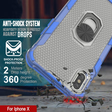 Load image into Gallery viewer, Funda PunkCase para iPhone X [Serie Magnetix 2.0] Cubierta protectora TPU transparente con soporte para mesa [Azul].
