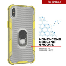 Load image into Gallery viewer, PunkCase para iPhone X Funda [Serie Magnetix 2.0] Cubierta transparente de TPU protectora con soporte [Amarillo]
