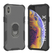 Load image into Gallery viewer, Funda PunkCase para iPhone X [Serie Magnetix 2.0] - Funda Protectora Transparente de TPU con Soporte [Negro]
