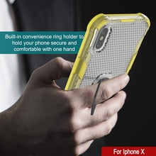 Load image into Gallery viewer, PunkCase para iPhone X Funda [Serie Magnetix 2.0] Cubierta transparente de TPU protectora con soporte [Amarillo]
