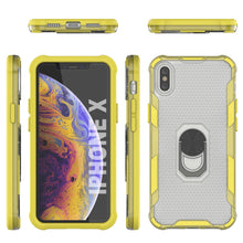 Load image into Gallery viewer, PunkCase para iPhone X Funda [Serie Magnetix 2.0] Cubierta transparente de TPU protectora con soporte [Amarillo]
