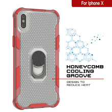 Load image into Gallery viewer, Funda PunkCase para iPhone X [Serie Magnetix 2.0] Cubierta de TPU Transparente Protectora con Soporte [Rojo]
