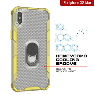 Funda PunkCase para iPhone XS Max [Serie Magnetix 2.0] Cubierta transparente de TPU protectora con soporte [Amarillo]