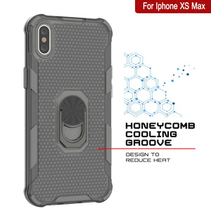 PunkCase para iPhone XS Max [Serie Magnetix 2.0] Funda Clara de TPU Protectora con Soporte [Gris]