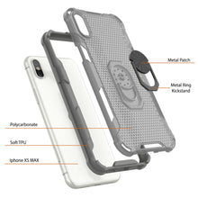 Cargar imagen en el visor de la galería, PunkCase para iPhone XS Max [Serie Magnetix 2.0] Funda Clara de TPU Protectora con Soporte [Gris]
