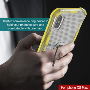 Funda PunkCase para iPhone XS Max [Serie Magnetix 2.0] Cubierta transparente de TPU protectora con soporte [Amarillo]