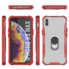 Cargar imagen en el visor de la galería, PunkCase para iPhone XS Max Case [Serie Magnetix 2.0] Funda transparente de TPU protectora con soporte [Rojo]
