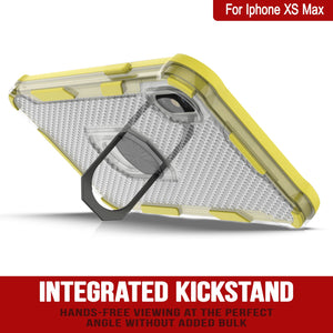 Funda PunkCase para iPhone XS Max [Serie Magnetix 2.0] Cubierta transparente de TPU protectora con soporte [Amarillo]