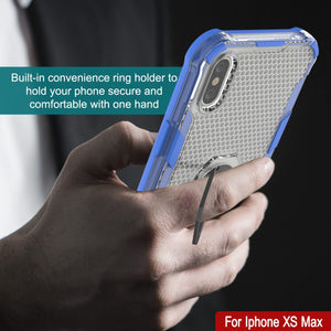 Funda PunkCase para iPhone XS Max [Serie Magnetix 2.0] Tapa Transparente Protectora de TPU con Soporte [Azul]