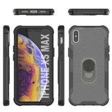 Load image into Gallery viewer, PunkCase para iPhone XS Max [Serie Magnetix 2.0] Funda Protectora Transparente de TPU con Soporte [Negro]
